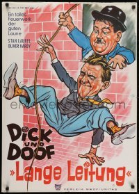 5p022 BLOCK-HEADS German R1966 great wacky art of Stan Laurel & Oliver Hardy, Hal Roach!