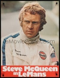 5p025 LE MANS teaser German 1971 driver Steve McQueen in personalized uniform, white title design!