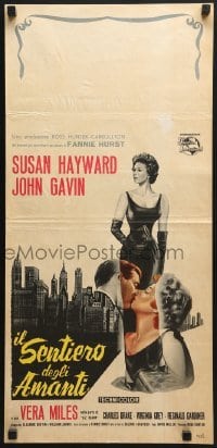5p826 BACK STREET Italian locandina 1961 Susan Hayward & John Gavin romantic close up art!