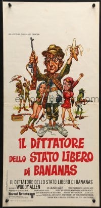 5p829 BANANAS Italian locandina 1971 great artwork of Woody Allen by E.C. Comics artist Jack Davis!