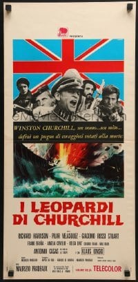 5p853 CHURCHILL'S LEOPARDS Italian locandina 1970 Casaro art of Klaus Kinski as Nazi officer!