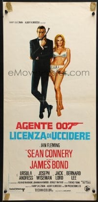 5p867 DR. NO Italian locandina R1971 Sean Connery as James Bond & sexy Ursula Andress in bikini!