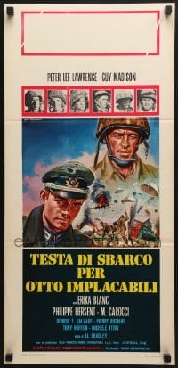 5p890 HELL IN NORMANDY Italian locandina 1968 Guy Madison, cool World War II art by Ezio Tarantelli!