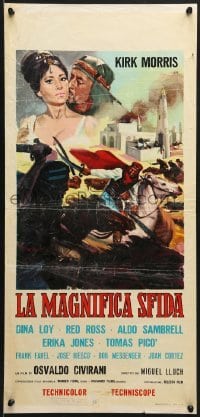 5p910 LA MAGNIFICA SFIDA Italian locandina 1965 Kirk Morris, Dina Loy, Arabian action art!