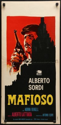 5p918 MAFIOSO Italian locandina R70s great artwork of gangster Alberto Sordi holding gun!