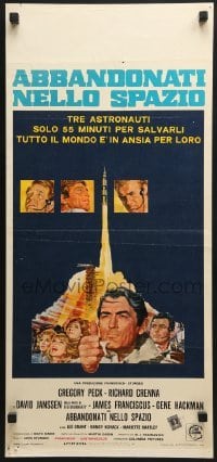 5p920 MAROONED Italian locandina 1970 Gregory Peck & Gene Hackman, great cast & rocket art!