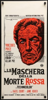 5p921 MASQUE OF THE RED DEATH Italian locandina 1965 cool montage art of Vincent Price!
