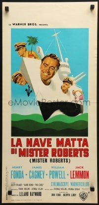 5p925 MISTER ROBERTS Italian locandina R1963 Henry Fonda, James Cagney, Powell, Lemmon, John Ford!