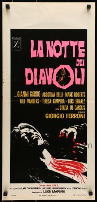 5p931 NIGHT OF THE DEVILS Italian locandina 1972 horror art of bloody hands & screaming girl!