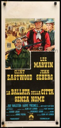 5p941 PAINT YOUR WAGON Italian locandina 1970 Colizzi art of Clint Eastwood, Marvin & Jean Seberg!