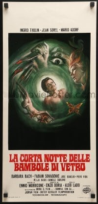 5p964 SHORT NIGHT OF GLASS DOLLS Italian locandina 1972 cool bizarre Casaro horror artwork!