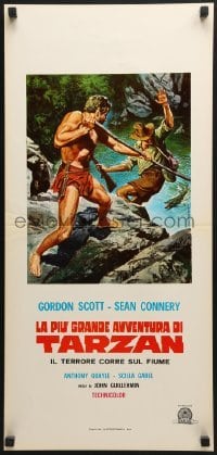 5p981 TARZAN'S GREATEST ADVENTURE Italian locandina R1970s different Piovano art of Gordon Scott!