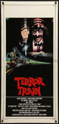 5p983 TERROR TRAIN Italian locandina 1983 Johnson, Jamie Lee Curtis, masked killer Derek McKinnon!