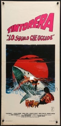 5p984 TINTORERA Italian locandina 1977 best monstrous killer tiger shark horror artwork!
