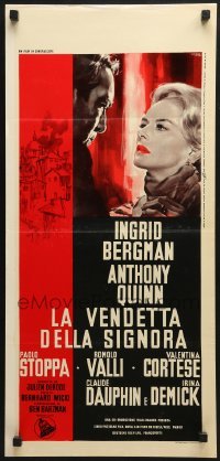 5p989 VISIT Italian locandina 1964 completely different art of Ingrid Bergman & Anthony Quinn!