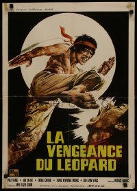 5p811 BLOODY FIGHT Italian 20x28 1973 Xue Dou, kung fu art of guy getting kicked in the face!