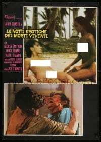 5p810 SEXY NIGHTS OF THE LIVING DEAD Italian 27x38 pbusta 1980 Joe D'Amato zombie spoof, sexy girls!
