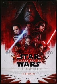 5p559 LAST JEDI int'l French language advance DS 1sh 2017 Star Wars, Hamill, Fisher, cast montage!