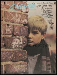 5p475 CIENIE Polish 27x35 1988 different image of worried child behind red brick wall!