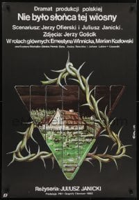 5p489 NIE BYLO SLONCA TEJ WIOSNY Polish 27x38 1984 WWII refugees, great Jakub Erol artwork!
