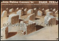 5p493 PARIS, TEXAS Polish 27x38 1985 Harry Dean Stanton, art of ruins by Walkuski!