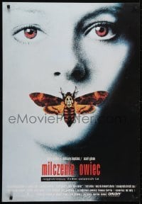 5p498 SILENCE OF THE LAMBS Polish 27x39 1992 great image of Jodie Foster with moth over mouth!