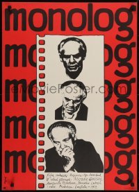 5p538 MONOLOGUE Polish 23x32 1974 Ilya Averbakh's Monolog, artwork of sad man by Jerzy Flisak!