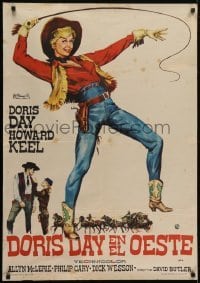 5p164 CALAMITY JANE Spanish 1964 pretty cowgirl Doris Day in title role w/Howard Keel, Jano!
