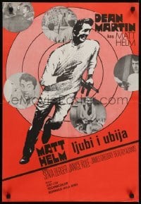 5p266 AMBUSHERS Yugoslavian 19x28 1967 art of Dean Martin as Matt Helm in action!