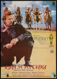 5p276 DANCES WITH WOLVES Yugoslavian 19x26 1990 image of Kevin Costner & Native American Indians!