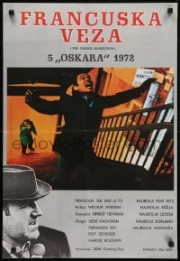 5p283 FRENCH CONNECTION Yugoslavian 19x28 1973 Hackman in movie chase climax, directed by Friedkin!