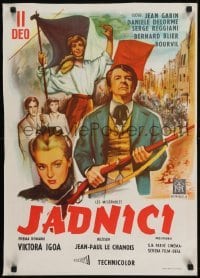 5p288 LES MISERABLES part 2 Yugoslavian 20x27 1960 different art of Jean Gabin as Jean Valjean!