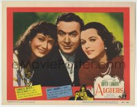 5r193 ALGIERS LC R1953 Charles Boyer as thief Pepe le Moko between Hedy Lamarr & Sigrid Gurie!