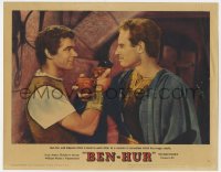 5r256 BEN-HUR LC #2 1960 Charlton Heston & Stephen Boyd homoerotically toast to each other!