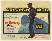 5r020 BRAVADOS TC 1958 full-length art of cowboy Gregory Peck with gun & c/u with Joan Collins!
