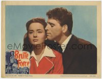 5r297 BRUTE FORCE LC #2 R1956 best close up of Burt Lancaster nuzzling pretty Ann Blyth!