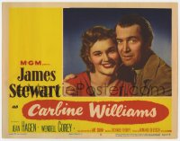 5r318 CARBINE WILLIAMS LC #5 1952 best romantic close up of James Stewart & smiling Jean Hagen!