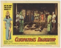 5r353 CLEOPATRA'S DAUGHTER LC #8 1963 slaves grovel before Debra Paget sitting on throne!