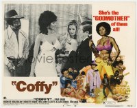5r355 COFFY LC 1973 close up of sexiest Pam Grier in skimpy dress with three others, Akimoto art!