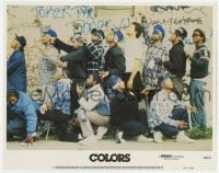 5r358 COLORS LC #5 1988 Los Angeles street gang wearing blue & throwing out their gang sign!