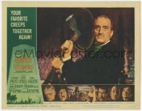 5r362 COMEDY OF TERRORS LC #2 1964 great close up of Basil Rathbone attacking with axe!