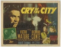 5r033 CRY OF THE CITY TC 1948 Siodmak film noir, Victor Mature, Richard Conte & Shelley Winters!