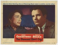 5r407 DAMNED DON'T CRY LC #4 1950 close up of worried Joan Crawford looking at Kent Smith!