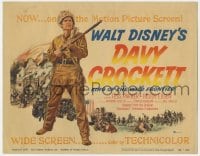5r037 DAVY CROCKETT, KING OF THE WILD FRONTIER TC 1955 Disney, classic art of Fess Parker!