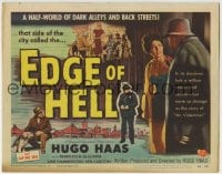 5r044 EDGE OF HELL TC 1956 Hugo Haas in a half-world of dark alleys & back streets, film noir!