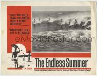5r453 ENDLESS SUMMER LC 1964 great image of eight surfers on their boards, Bruce Brown classic!