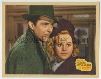 5r459 EVERYTHING HAPPENS AT NIGHT LC 1939 great close portrait of Ray Milland & Sonja Henie!