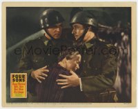 5r495 FOUR SONS LC 1940 WWII soldiers Don Ameche & Alan Curtis hugging mom Eugenie Leontovich!