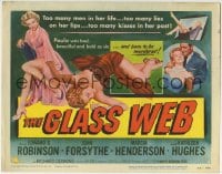 5r058 GLASS WEB 2D TC 1953 Edward G. Robinson, sexy Kathleen Hughes was bad & born to be murdered!