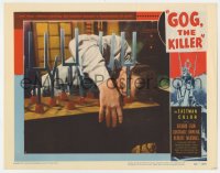 5r514 GOG LC #3 1954 close up of wounded Richard Egan laying on tuning forks, Gog the Killer!